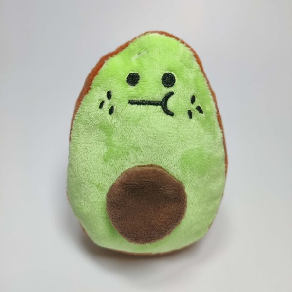 The healthy and vegan avocado salad plush and squeaky dog chew toy from Dog A La Mode's latest Dog A La Carte Vegan Lunch Meal dog toy set of three very cute lunch dog chew toys