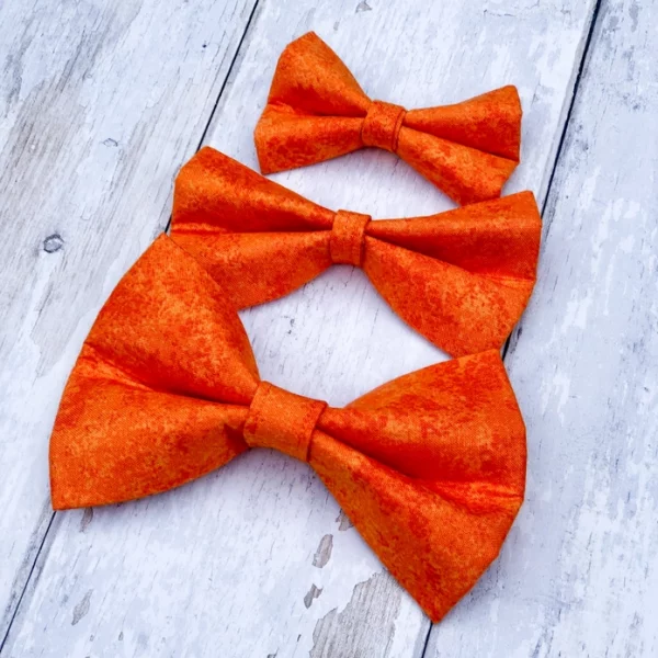 Dog-A-La-Mode-orange-dog-bow-ties-in-three-sizes